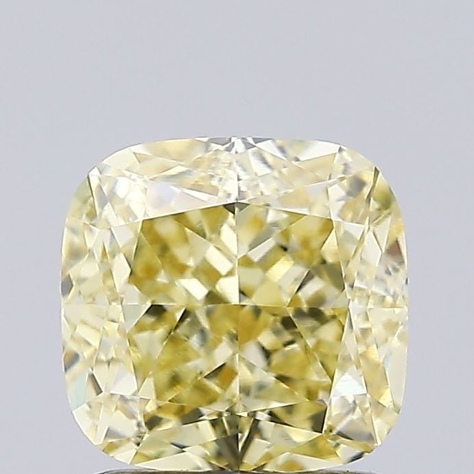 Loose Diamond - CUSHION BRILLIANT 1.62ct Fancy Intense Yellow VVS2: Loose Diamond - CUSHION BRILLIANT 1.62ct Fancy Intense Yellow VVS2 Source: This is a real non-mined Diamond that has been grown in a lab Shape: CUSHION BRILLIANT Carats: 1.62 Color: Fancy Intense Yell