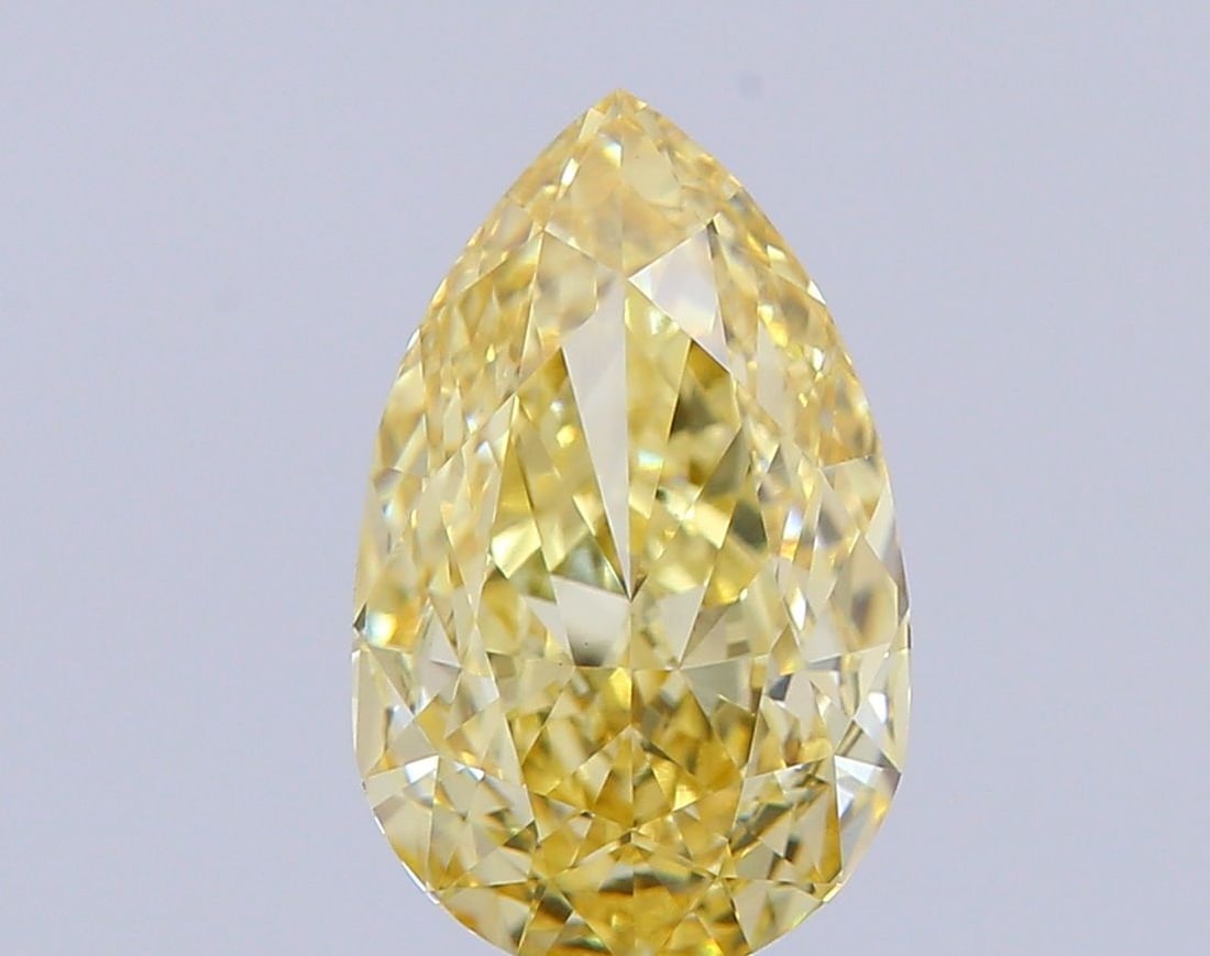 Loose Diamond - PEAR 2.87ct Fancy Intense Yellow VVS2: Loose Diamond - PEAR 2.87ct Fancy Intense Yellow VVS2 Source: This is a real non-mined Diamond that has been grown in a lab Shape: PEAR Carats: 2.87 Color: Fancy Intense Yellow Certification: IGI Vide