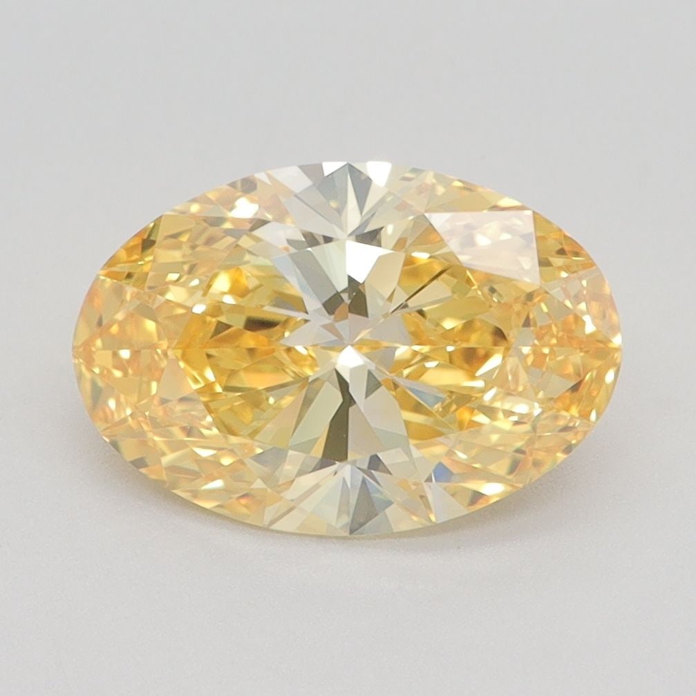 Loose Diamond - OVAL 2.03ct Fancy Vivid Yellow VVS2: Loose Diamond - OVAL 2.03ct Fancy Vivid Yellow VVS2 Source: This is a real non-mined Diamond that has been grown in a lab Shape: OVAL Carats: 2.03 Color: Fancy Vivid Yellow Certification: IGI Video: