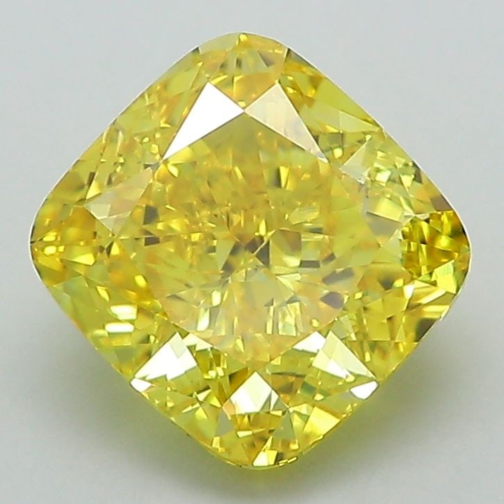 Loose Diamond - CUSHION MODIFIED 2.53ct Fancy Vivid Yellow VS1: Loose Diamond - CUSHION MODIFIED 2.53ct Fancy Vivid Yellow VS1 Source: This is a real non-mined Diamond that has been grown in a lab Shape: CUSHION MODIFIED Carats: 2.53 Color: Fancy Vivid Yellow Cert