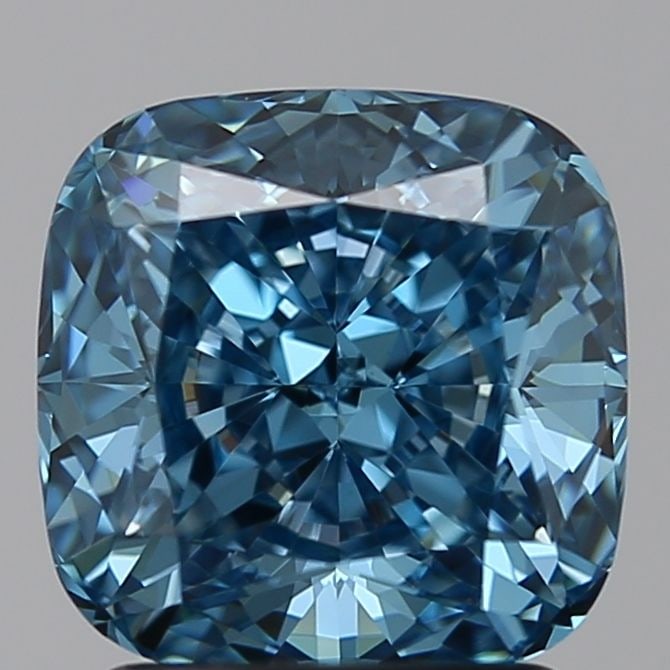 Loose Diamond - CUSHION BRILLIANT 2.02ct Blue VVS2: Loose Diamond - CUSHION BRILLIANT 2.02ct Blue VVS2 Source: This is a real non-mined Diamond that has been grown in a lab Shape: CUSHION BRILLIANT Carats: 2.02 Color: Blue Certification: NONE Video: