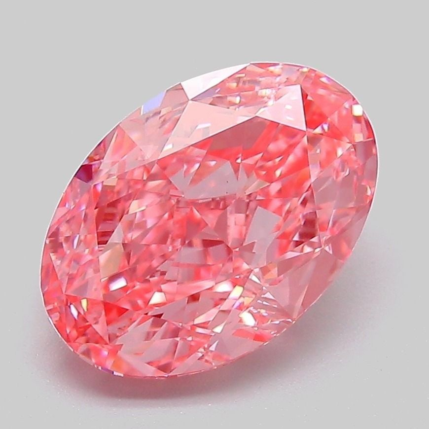 Loose Diamond - OVAL 3.1ct Fancy Vivid Pink VS1: Loose Diamond - OVAL 3.1ct Fancy Vivid Pink VS1 Source: This is a real non-mined Diamond that has been grown in a lab Shape: OVAL Carats: 3.1 Color: Fancy Vivid Pink Certification: IGI Video: