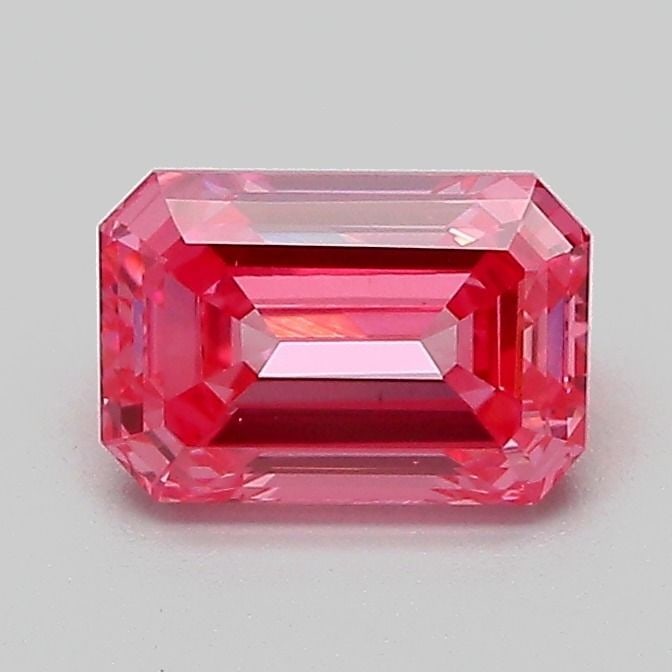 Loose Diamond - EMERALD 1.09ct Fancy Vivid Pink VS1: Loose Diamond - EMERALD 1.09ct Fancy Vivid Pink VS1 Source: This is a real non-mined Diamond that has been grown in a lab Shape: EMERALD Carats: 1.09 Color: Fancy Vivid Pink Certification: IGI Video: