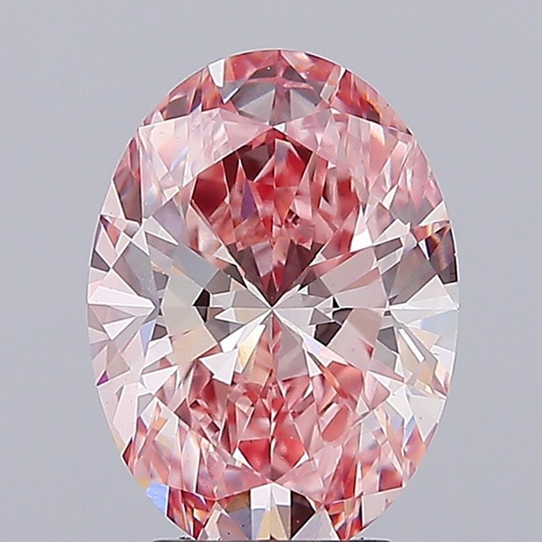 Loose Diamond - OVAL 4.06ct Fancy Vivid Pink VS1: Loose Diamond - OVAL 4.06ct Fancy Vivid Pink VS1 Source: This is a real non-mined Diamond that has been grown in a lab Shape: OVAL Carats: 4.06 Color: Fancy Vivid Pink Certification: IGI Video: