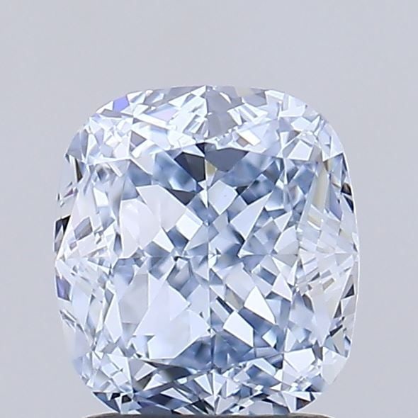 Loose Diamond - CUSHION BRILLIANT 1.53ct Fancy Light Blue VS1: Loose Diamond - CUSHION BRILLIANT 1.53ct Fancy Light Blue VS1 Source: This is a real non-mined Diamond that has been grown in a lab Shape: CUSHION BRILLIANT Carats: 1.53 Color: Fancy Light Blue Certif