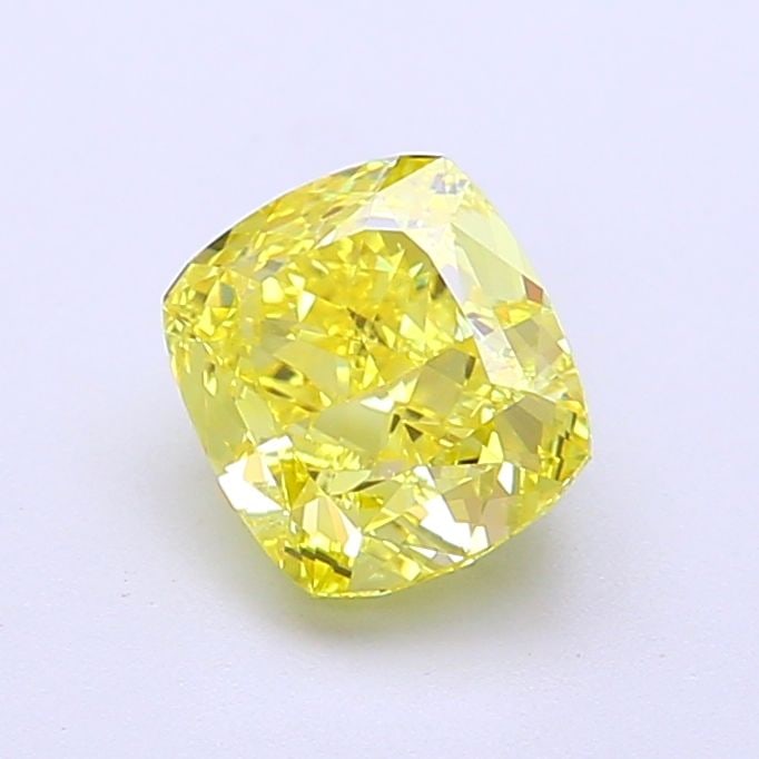 Loose Diamond - CUSHION MODIFIED 1.37ct Fancy Intense Yellow VVS1: Loose Diamond - CUSHION MODIFIED 1.37ct Fancy Intense Yellow VVS1 Source: This is a real non-mined Diamond that has been grown in a lab Shape: CUSHION MODIFIED Carats: 1.37 Color: Fancy Intense Yellow