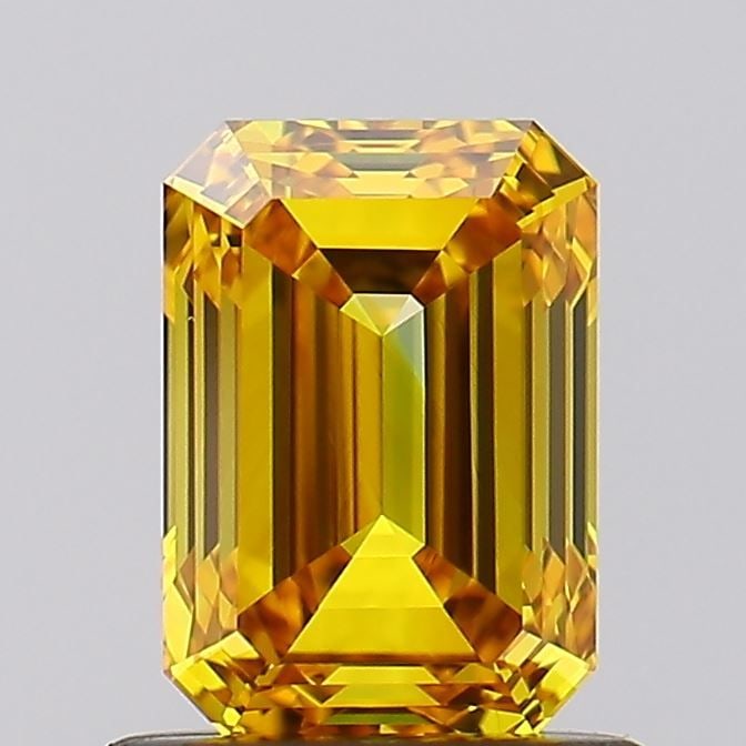Loose Diamond - EMERALD 1.1ct Fancy Vivid Yellow VS1: Loose Diamond - EMERALD 1.1ct Fancy Vivid Yellow VS1 Source: This is a real non-mined Diamond that has been grown in a lab Shape: EMERALD Carats: 1.1 Color: Fancy Vivid Yellow Certification: IGI Video