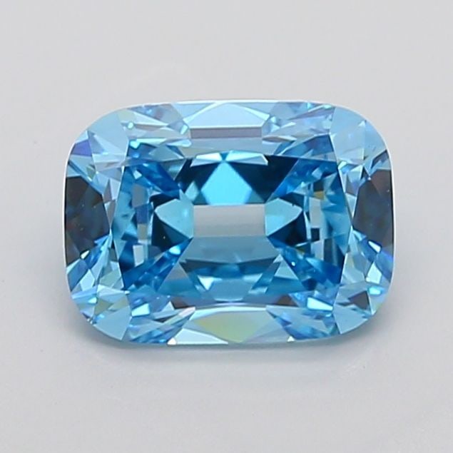 Loose Diamond - CUSHION BRILLIANT 3.09ct Fancy Vivid Blue VS1: Loose Diamond - CUSHION BRILLIANT 3.09ct Fancy Vivid Blue VS1 Source: This is a real non-mined Diamond that has been grown in a lab Shape: CUSHION BRILLIANT Carats: 3.09 Color: Fancy Vivid Blue Certif