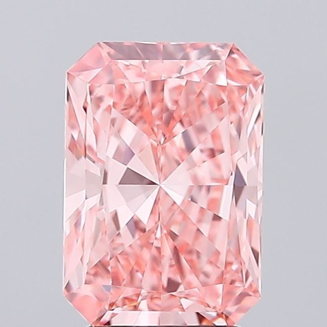 Loose Diamond - RADIANT 3.01ct Fancy Vivid Pink VVS2: Loose Diamond - RADIANT 3.01ct Fancy Vivid Pink VVS2 Source: This is a real non-mined Diamond that has been grown in a lab Shape: RADIANT Carats: 3.01 Color: Fancy Vivid Pink Certification: IGI Video: