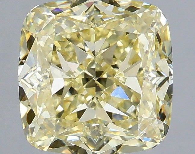 Loose Diamond - CUSHION MODIFIED 2.09ct Fancy Yellow VS1: Loose Diamond - CUSHION MODIFIED 2.09ct Fancy Yellow VS1 Source: This is a real non-mined Diamond that has been grown in a lab Shape: CUSHION MODIFIED Carats: 2.09 Color: Fancy Yellow Certification: I