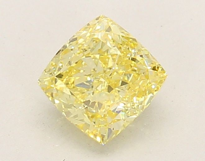 Loose Diamond - CUSHION MODIFIED 0.92ct Fancy Intense Yellow VVS2: Loose Diamond - CUSHION MODIFIED 0.92ct Fancy Intense Yellow VVS2 Source: This is a real non-mined Diamond that has been grown in a lab Shape: CUSHION MODIFIED Carats: 0.92 Color: Fancy Intense Yellow