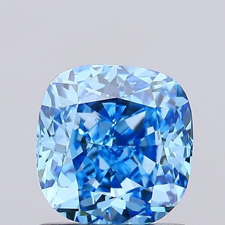 Loose Diamond - CUSHION MODIFIED 1.0ct Fancy Vivid Blue VS1: Loose Diamond - CUSHION MODIFIED 1.0ct Fancy Vivid Blue VS1 Source: This is a real non-mined Diamond that has been grown in a lab Shape: CUSHION MODIFIED Carats: 1.0 Color: Fancy Vivid Blue Certificat