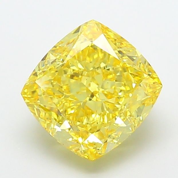 Loose Diamond - CUSHION MODIFIED 5.01ct Fancy Vivid Yellow VS2: Loose Diamond - CUSHION MODIFIED 5.01ct Fancy Vivid Yellow VS2 Source: This is a real non-mined Diamond that has been grown in a lab Shape: CUSHION MODIFIED Carats: 5.01 Color: Fancy Vivid Yellow Cert