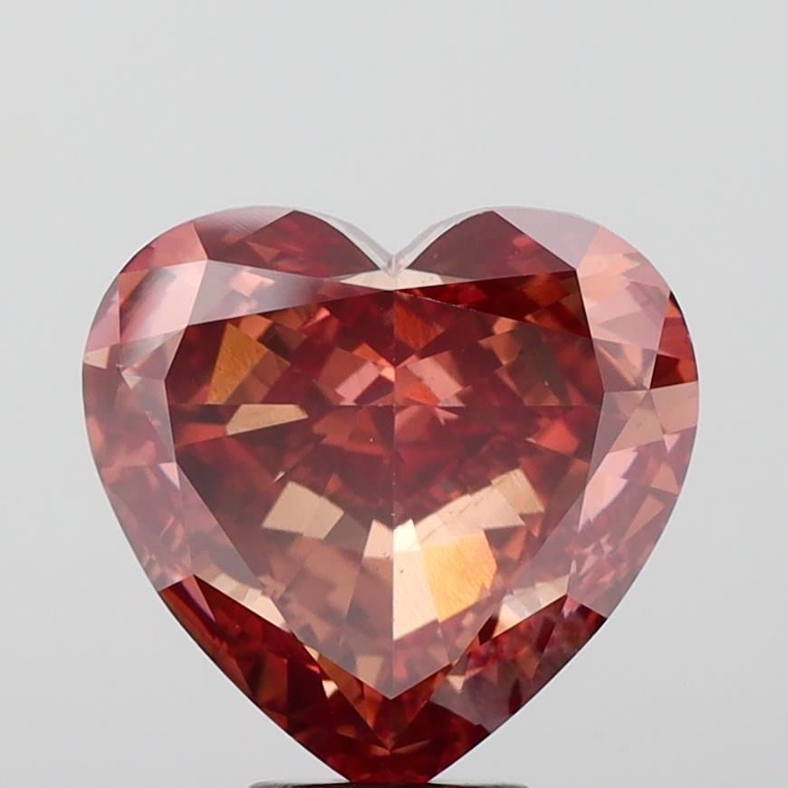 Loose Diamond - HEART 11.35ct Fancy Vivid Brown Pink VS1: Loose Diamond - HEART 11.35ct Fancy Vivid Brown Pink VS1 Source: This is a real non-mined Diamond that has been grown in a lab Shape: HEART Carats: 11.35 Color: Fancy Vivid Brown Pink Certification: I