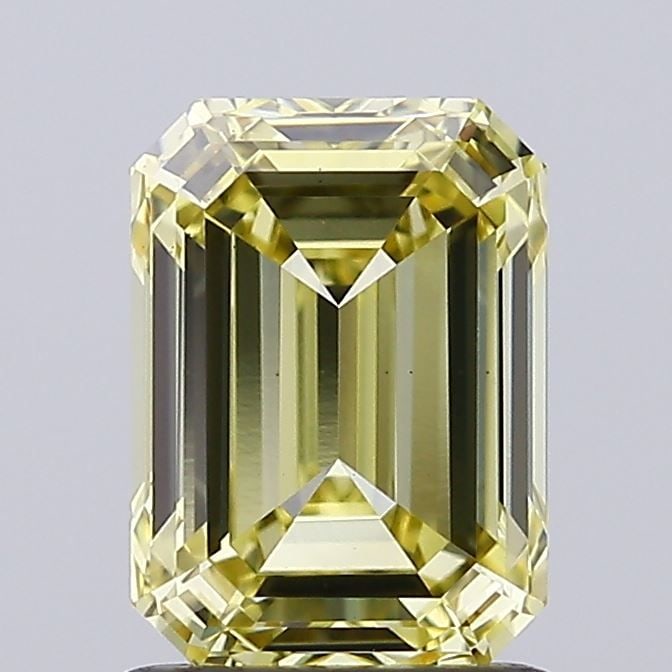 Loose Diamond - EMERALD 1.52ct Fancy Vivid Yellow VS1: Loose Diamond - EMERALD 1.52ct Fancy Vivid Yellow VS1 Source: This is a real non-mined Diamond that has been grown in a lab Shape: EMERALD Carats: 1.52 Color: Fancy Vivid Yellow Certification: NONE Vi