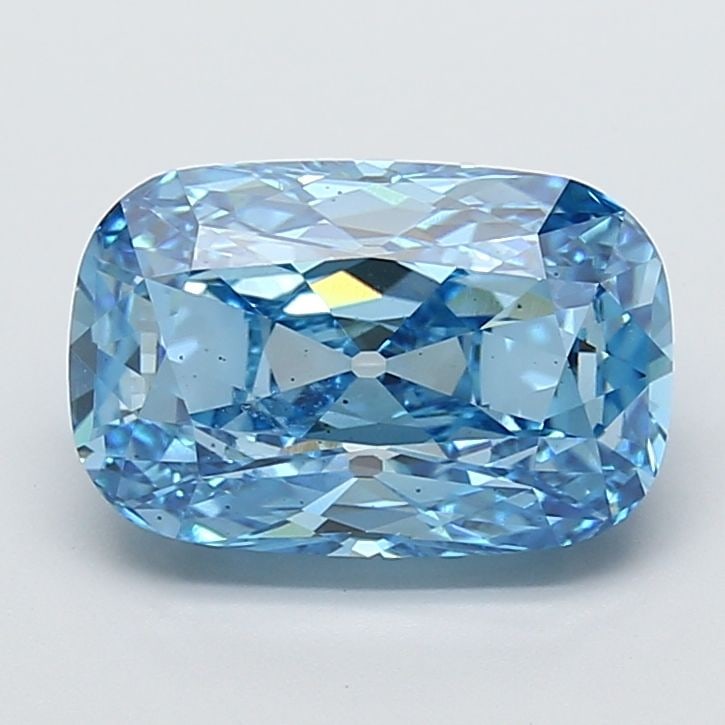 Loose Diamond - CUSHION 5.77ct Fancy Vivid Blue VS2: Loose Diamond - CUSHION 5.77ct Fancy Vivid Blue VS2 Source: This is a real non-mined Diamond that has been grown in a lab Shape: CUSHION Carats: 5.77 Color: Fancy Vivid Blue Certification: IGI Video: