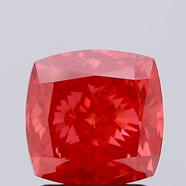 Loose Diamond - CUSHION BRILLIANT 2.1ct Fancy Vivid Red VS2: Loose Diamond - CUSHION BRILLIANT 2.1ct Fancy Vivid Red VS2 Source: This is a real non-mined Diamond that has been grown in a lab Shape: CUSHION BRILLIANT Carats: 2.1 Color: Fancy Vivid Red Certificat