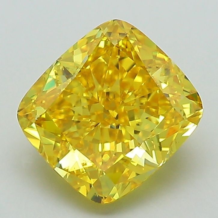 Loose Diamond - CUSHION MODIFIED 2.3ct Fancy Vivid Yellow VS1: Loose Diamond - CUSHION MODIFIED 2.3ct Fancy Vivid Yellow VS1 Source: This is a real non-mined Diamond that has been grown in a lab Shape: CUSHION MODIFIED Carats: 2.3 Color: Fancy Vivid Yellow Certif