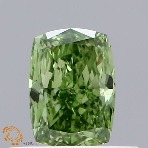 Loose Diamond - CUSHION BRILLIANT 0.49ct Fancy Vivid Green VVS1: Loose Diamond - CUSHION BRILLIANT 0.49ct Fancy Vivid Green VVS1 Source: This is a real non-mined Diamond that has been grown in a lab Shape: CUSHION BRILLIANT Carats: 0.49 Color: Fancy Vivid Green Cer