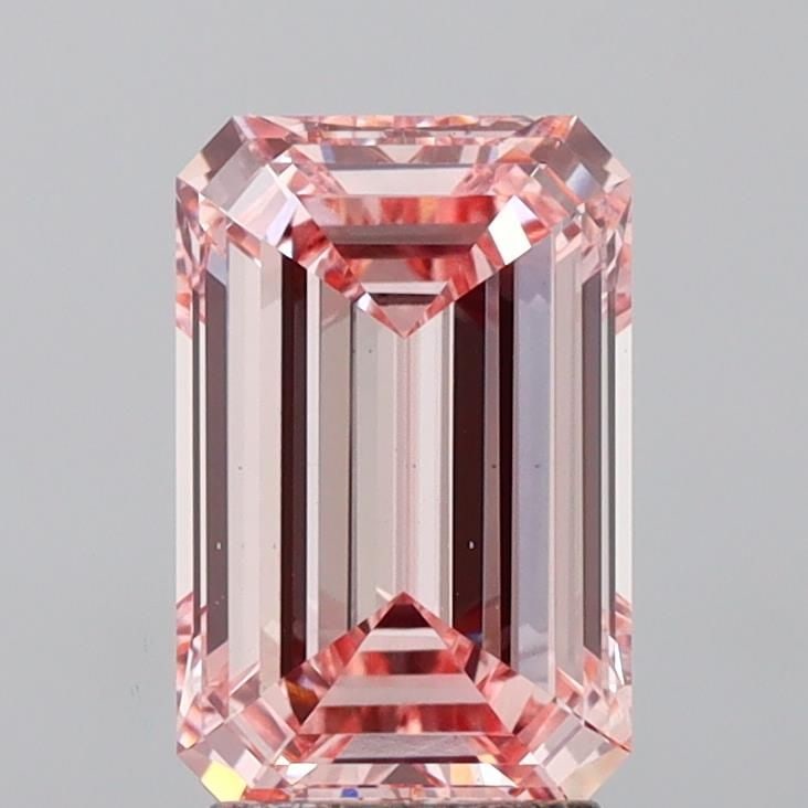 Loose Diamond - EMERALD 3.0ct Fancy Intense Pink VS2: Loose Diamond - EMERALD 3.0ct Fancy Intense Pink VS2 Source: This is a real non-mined Diamond that has been grown in a lab Shape: EMERALD Carats: 3.0 Color: Fancy Intense Pink Certification: IGI Video