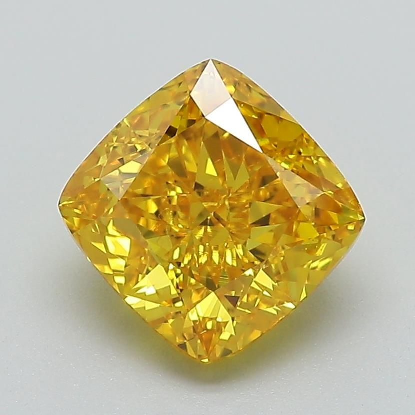 Loose Diamond - CUSHION BRILLIANT 2.29ct Fancy Vivid Yellow VS1: Loose Diamond - CUSHION BRILLIANT 2.29ct Fancy Vivid Yellow VS1 Source: This is a real non-mined Diamond that has been grown in a lab Shape: CUSHION BRILLIANT Carats: 2.29 Color: Fancy Vivid Yellow Ce