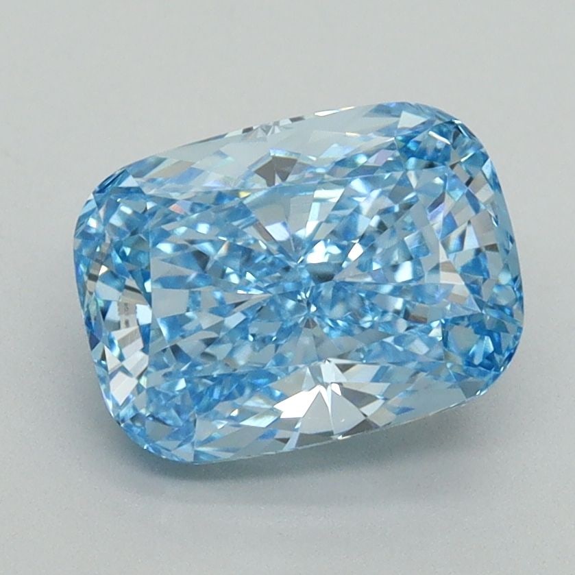 Loose Diamond - CUSHION BRILLIANT 2.08ct Fancy Vivid Blue VVS2: Loose Diamond - CUSHION BRILLIANT 2.08ct Fancy Vivid Blue VVS2 Source: This is a real non-mined Diamond that has been grown in a lab Shape: CUSHION BRILLIANT Carats: 2.08 Color: Fancy Vivid Blue Certi
