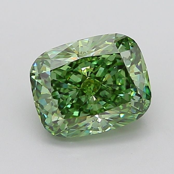 Loose Diamond - CUSHION MODIFIED 3.43ct Fancy Vivid Green VS1: Loose Diamond - CUSHION MODIFIED 3.43ct Fancy Vivid Green VS1 Source: This is a real non-mined Diamond that has been grown in a lab Shape: CUSHION MODIFIED Carats: 3.43 Color: Fancy Vivid Green Certif