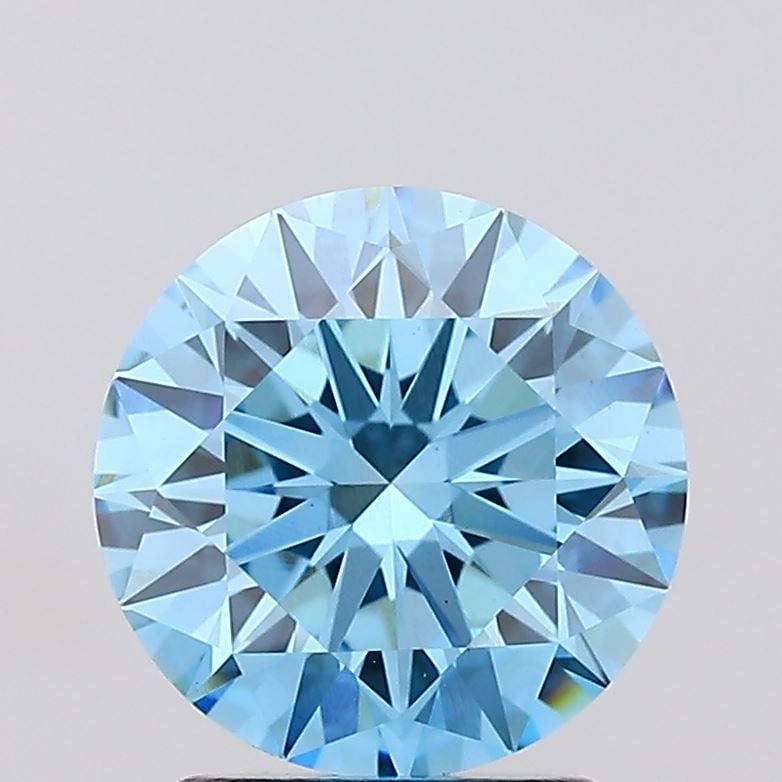 Ideal Loose Diamond - ROUND 2.04ct Fancy Vivid Blue VS1: Ideal Loose Diamond - ROUND 2.04ct Fancy Vivid Blue VS1 Source: This is a real non-mined Diamond that has been grown in a lab Shape: ROUND Carats: 2.04 Color: Fancy Vivid Blue Certification: IGI