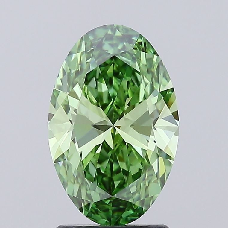 Loose Diamond - OVAL 2.07ct Fancy Vivid Green VVS2: Loose Diamond - OVAL 2.07ct Fancy Vivid Green VVS2 Source: This is a real non-mined Diamond that has been grown in a lab Shape: OVAL Carats: 2.07 Color: Fancy Vivid Green Certification: IGI Video: