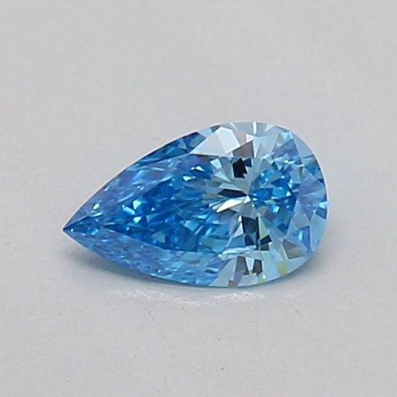 Loose Diamond - PEAR 0.15ct Fancy Vivid Blue VVS2: Loose Diamond - PEAR 0.15ct Fancy Vivid Blue VVS2 Source: This is a real non-mined Diamond that has been grown in a lab Shape: PEAR Carats: 0.15 Color: Fancy Vivid Blue Certification: IGI The Diamond 