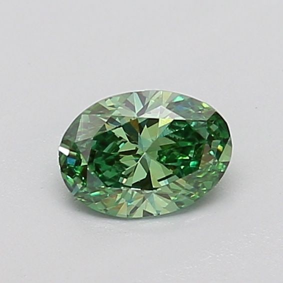Loose Diamond - OVAL 0.38ct Fancy Vivid Green VS1: Loose Diamond - OVAL 0.38ct Fancy Vivid Green VS1 Source: This is a real non-mined Diamond that has been grown in a lab Shape: OVAL Carats: 0.38 Color: Fancy Vivid Green Certification: IGI Video: