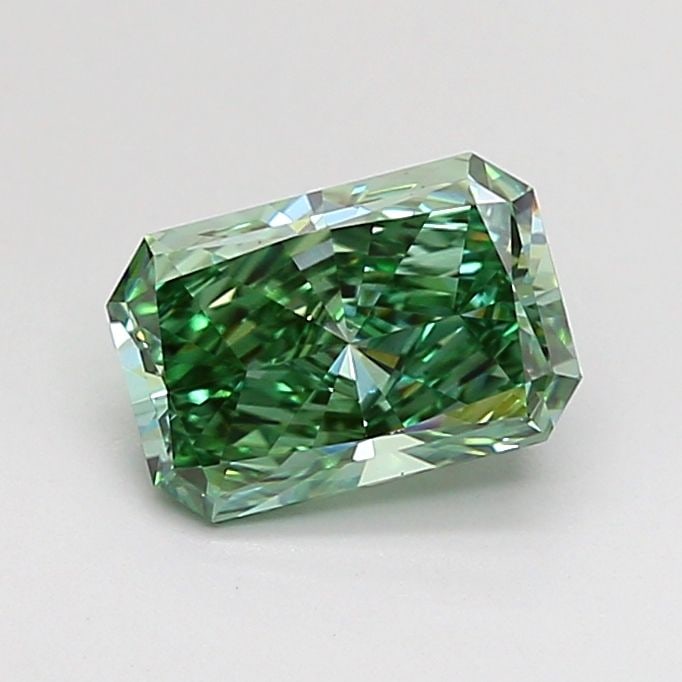 Loose Diamond - RADIANT 1.03ct Fancy Vivid Green VS1: Loose Diamond - RADIANT 1.03ct Fancy Vivid Green VS1 Source: This is a real non-mined Diamond that has been grown in a lab Shape: RADIANT Carats: 1.03 Color: Fancy Vivid Green Certification: IGI Video