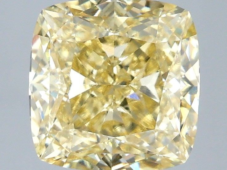 Loose Diamond - CUSHION MODIFIED 3.07ct Fancy Yellow VVS2: Loose Diamond - CUSHION MODIFIED 3.07ct Fancy Yellow VVS2 Source: This is a real non-mined Diamond that has been grown in a lab Shape: CUSHION MODIFIED Carats: 3.07 Color: Fancy Yellow Certification: 