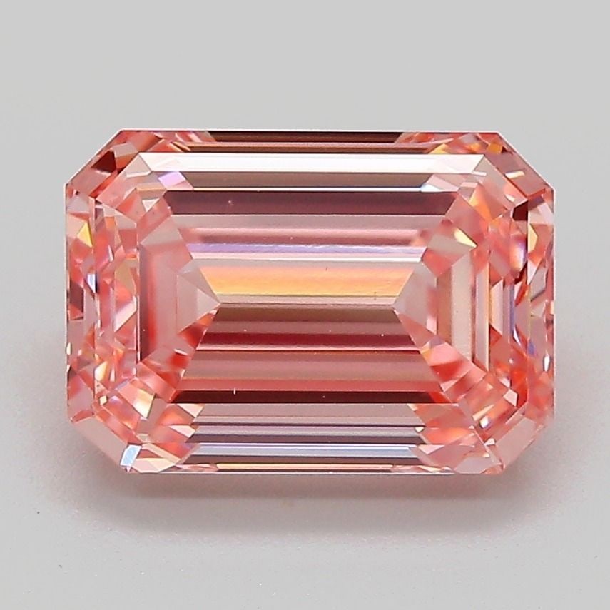 Loose Diamond - EMERALD 3.02ct Fancy Vivid Pink VS1: Loose Diamond - EMERALD 3.02ct Fancy Vivid Pink VS1 Source: This is a real non-mined Diamond that has been grown in a lab Shape: EMERALD Carats: 3.02 Color: Fancy Vivid Pink Certification: IGI Video: