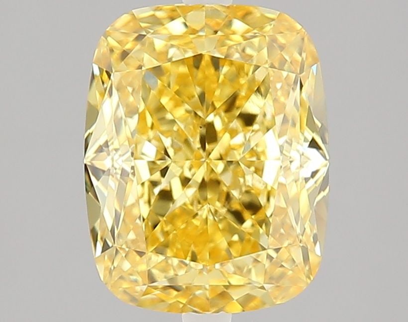Loose Diamond - CUSHION MODIFIED 2.52ct Fancy Vivid Yellow VS1: Loose Diamond - CUSHION MODIFIED 2.52ct Fancy Vivid Yellow VS1 Source: This is a real non-mined Diamond that has been grown in a lab Shape: CUSHION MODIFIED Carats: 2.52 Color: Fancy Vivid Yellow Cert