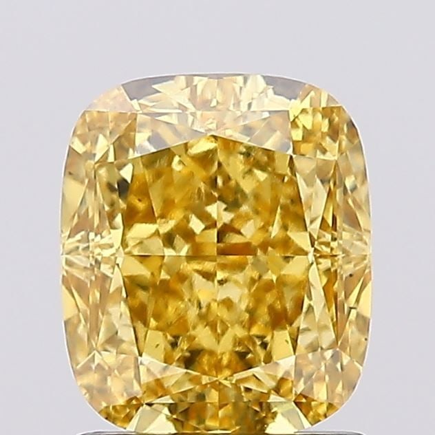 Loose Diamond - CUSHION MODIFIED 1.51ct Fancy Vivid Yellow VS1: Loose Diamond - CUSHION MODIFIED 1.51ct Fancy Vivid Yellow VS1 Source: This is a real non-mined Diamond that has been grown in a lab Shape: CUSHION MODIFIED Carats: 1.51 Color: Fancy Vivid Yellow Cert