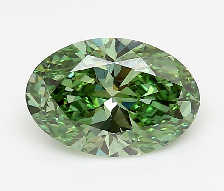 Loose Diamond - OVAL 2.0ct Fancy Vivid Green SI1: Loose Diamond - OVAL 2.0ct Fancy Vivid Green SI1 Source: This is a real non-mined Diamond that has been grown in a lab Shape: OVAL Carats: 2.0 Color: Fancy Vivid Green Certification: IGI Video: