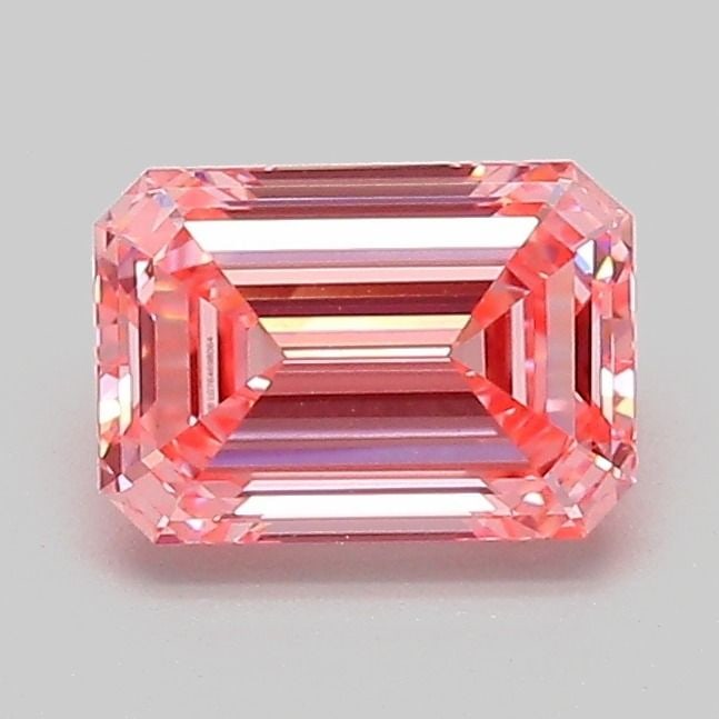 Loose Diamond - EMERALD 1.05ct Fancy Vivid Pink VS1: Loose Diamond - EMERALD 1.05ct Fancy Vivid Pink VS1 Source: This is a real non-mined Diamond that has been grown in a lab Shape: EMERALD Carats: 1.05 Color: Fancy Vivid Pink Certification: IGI Video: