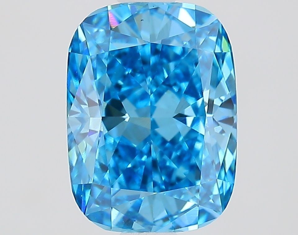 Loose Diamond - CUSHION MODIFIED 1.53ct Fancy Vivid Blue VVS2: Loose Diamond - CUSHION MODIFIED 1.53ct Fancy Vivid Blue VVS2 Source: This is a real non-mined Diamond that has been grown in a lab Shape: CUSHION MODIFIED Carats: 1.53 Color: Fancy Vivid Blue Certifi