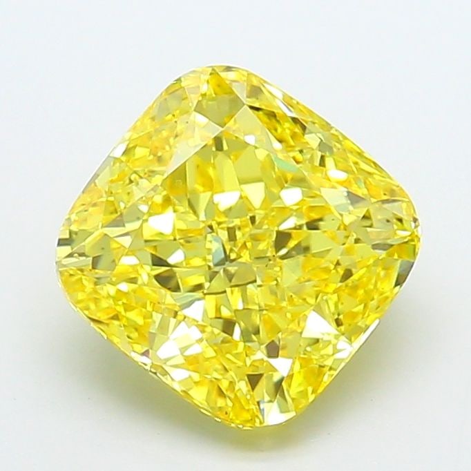 Loose Diamond - CUSHION MODIFIED 5.06ct Fancy Vivid Yellow VS2: Loose Diamond - CUSHION MODIFIED 5.06ct Fancy Vivid Yellow VS2 Source: This is a real non-mined Diamond that has been grown in a lab Shape: CUSHION MODIFIED Carats: 5.06 Color: Fancy Vivid Yellow Cert