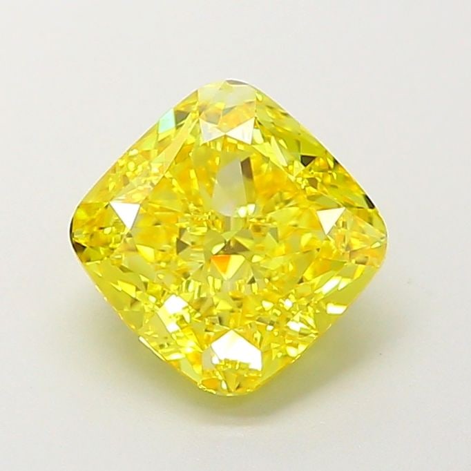 Loose Diamond - CUSHION MODIFIED 2.34ct Fancy Vivid Yellow IF: Loose Diamond - CUSHION MODIFIED 2.34ct Fancy Vivid Yellow IF Source: This is a real non-mined Diamond that has been grown in a lab Shape: CUSHION MODIFIED Carats: 2.34 Color: Fancy Vivid Yellow Certi