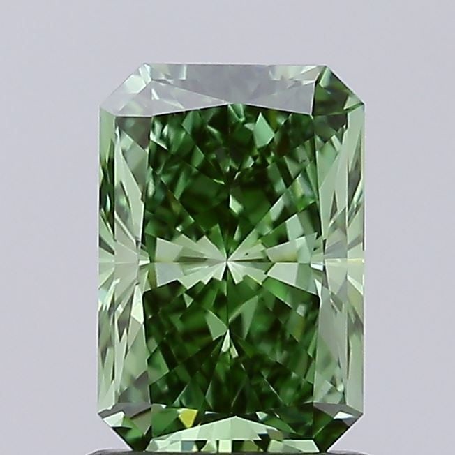 Loose Diamond - RADIANT 1.11ct Fancy Vivid Green VS1: Loose Diamond - RADIANT 1.11ct Fancy Vivid Green VS1 Source: This is a real non-mined Diamond that has been grown in a lab Shape: RADIANT Carats: 1.11 Color: Fancy Vivid Green Certification: IGI Video