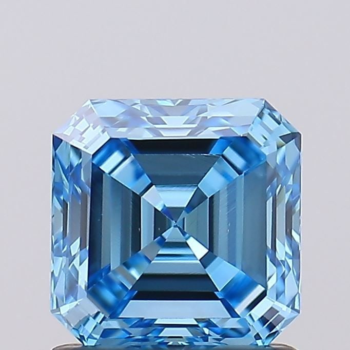 Loose Diamond - ASSCHER 1.06ct Fancy Vivid Blue VS2: Loose Diamond - ASSCHER 1.06ct Fancy Vivid Blue VS2 Source: This is a real non-mined Diamond that has been grown in a lab Shape: ASSCHER Carats: 1.06 Color: Fancy Vivid Blue Certification: IGI Video: