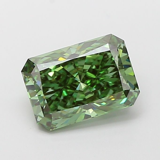Loose Diamond - RADIANT 3.04ct Fancy Vivid Green VS2: Loose Diamond - RADIANT 3.04ct Fancy Vivid Green VS2 Source: This is a real non-mined Diamond that has been grown in a lab Shape: RADIANT Carats: 3.04 Color: Fancy Vivid Green Certification: IGI Video