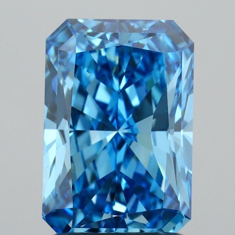 Loose Diamond - RADIANT 2.06ct Fancy Vivid Blue VS1: Loose Diamond - RADIANT 2.06ct Fancy Vivid Blue VS1 Source: This is a real non-mined Diamond that has been grown in a lab Shape: RADIANT Carats: 2.06 Color: Fancy Vivid Blue Certification: IGI Video: