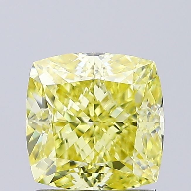 Loose Diamond - CUSHION MODIFIED 1.49ct Fancy Intense Yellow VVS2: Loose Diamond - CUSHION MODIFIED 1.49ct Fancy Intense Yellow VVS2 Source: This is a real non-mined Diamond that has been grown in a lab Shape: CUSHION MODIFIED Carats: 1.49 Color: Fancy Intense Yellow