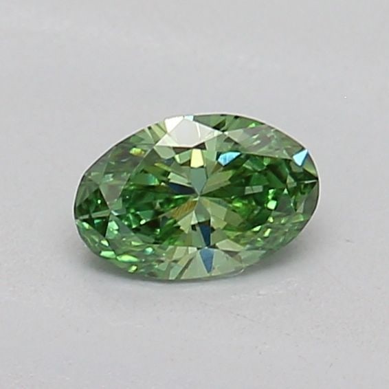 Loose Diamond - OVAL 0.17ct Fancy Vivid Green VS1: Loose Diamond - OVAL 0.17ct Fancy Vivid Green VS1 Source: This is a real non-mined Diamond that has been grown in a lab Shape: OVAL Carats: 0.17 Color: Fancy Vivid Green Certification: IGI The Diamond