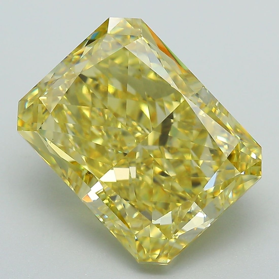 Loose Diamond - RADIANT 9.07ct Fancy Vivid Yellow VS1: Loose Diamond - RADIANT 9.07ct Fancy Vivid Yellow VS1 Source: This is a real non-mined Diamond that has been grown in a lab Shape: RADIANT Carats: 9.07 Color: Fancy Vivid Yellow Certification: IGI Vid