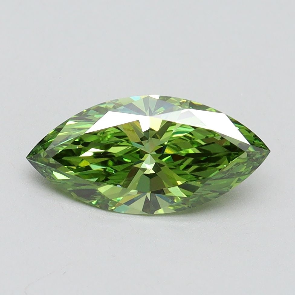 Loose Diamond - MARQUISE 1.02ct Fancy Vivid Green VS1: Loose Diamond - MARQUISE 1.02ct Fancy Vivid Green VS1 Source: This is a real non-mined Diamond that has been grown in a lab Shape: MARQUISE Carats: 1.02 Color: Fancy Vivid Green Certification: IGI Vid