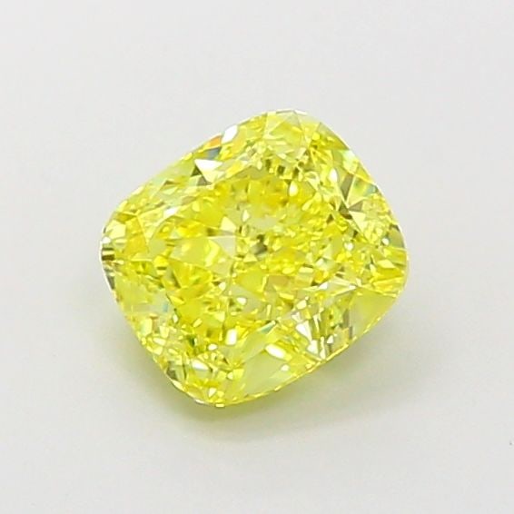 Loose Diamond - CUSHION MODIFIED 1.35ct Fancy Vivid Yellow VVS1: Loose Diamond - CUSHION MODIFIED 1.35ct Fancy Vivid Yellow VVS1 Source: This is a real non-mined Diamond that has been grown in a lab Shape: CUSHION MODIFIED Carats: 1.35 Color: Fancy Vivid Yellow Cer